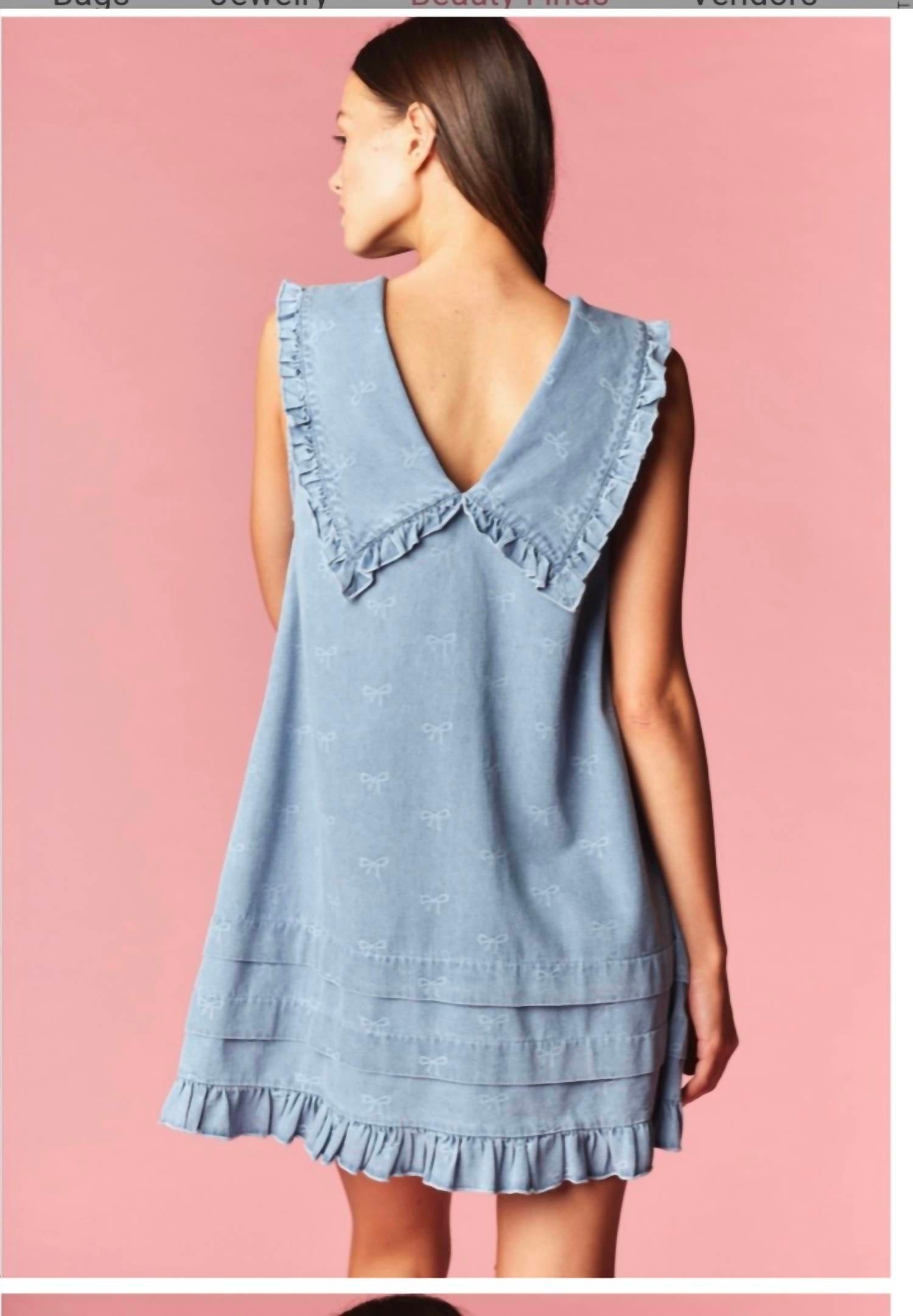 Rareraw - denim peterpan vollard dress with bows