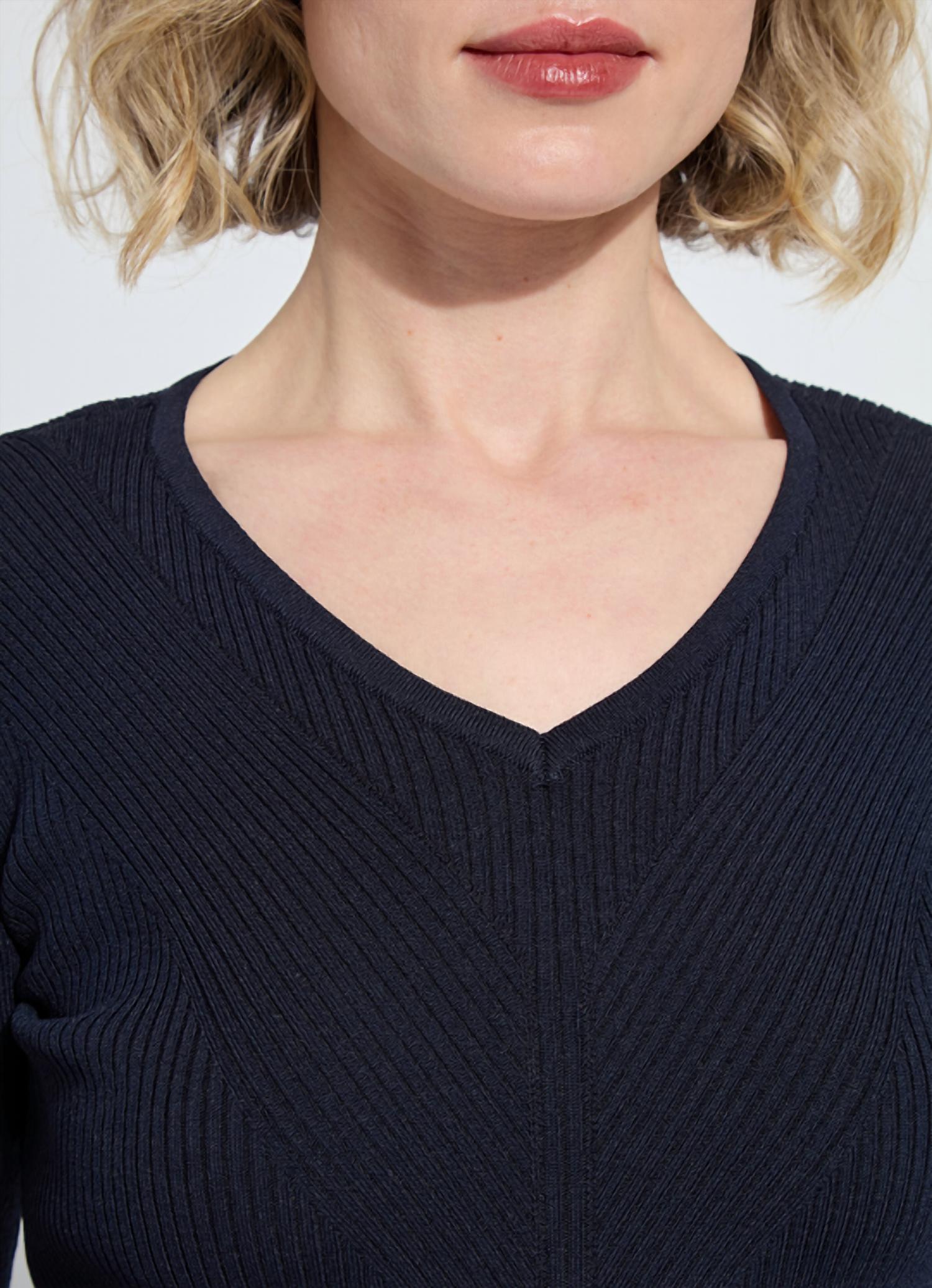 Lysse - Adette V-neck Ribbed Longsleeve Sweater