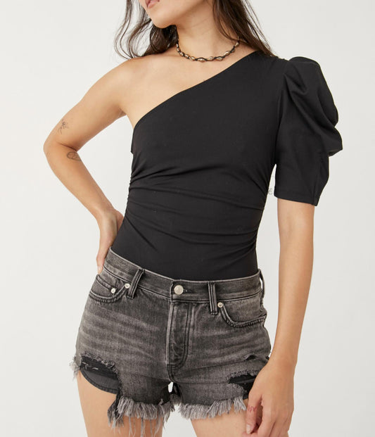 Free People - One Shoulder Puff Sleeve Bodysuit