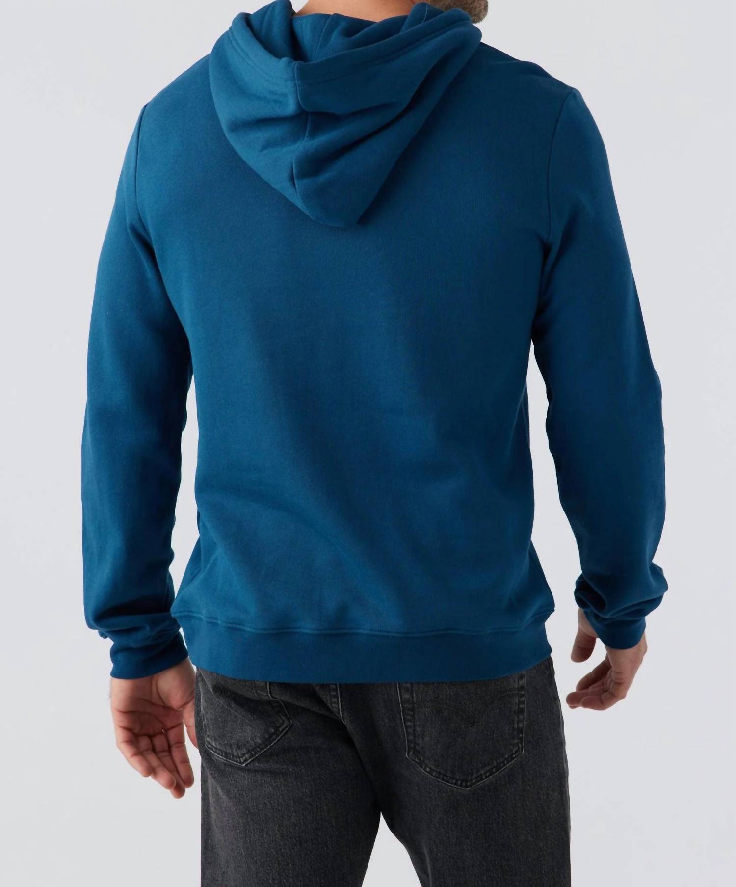 SOL ANGELES Essential Waves Pullover Hoodie in lagoon - men's shirt - alternate view