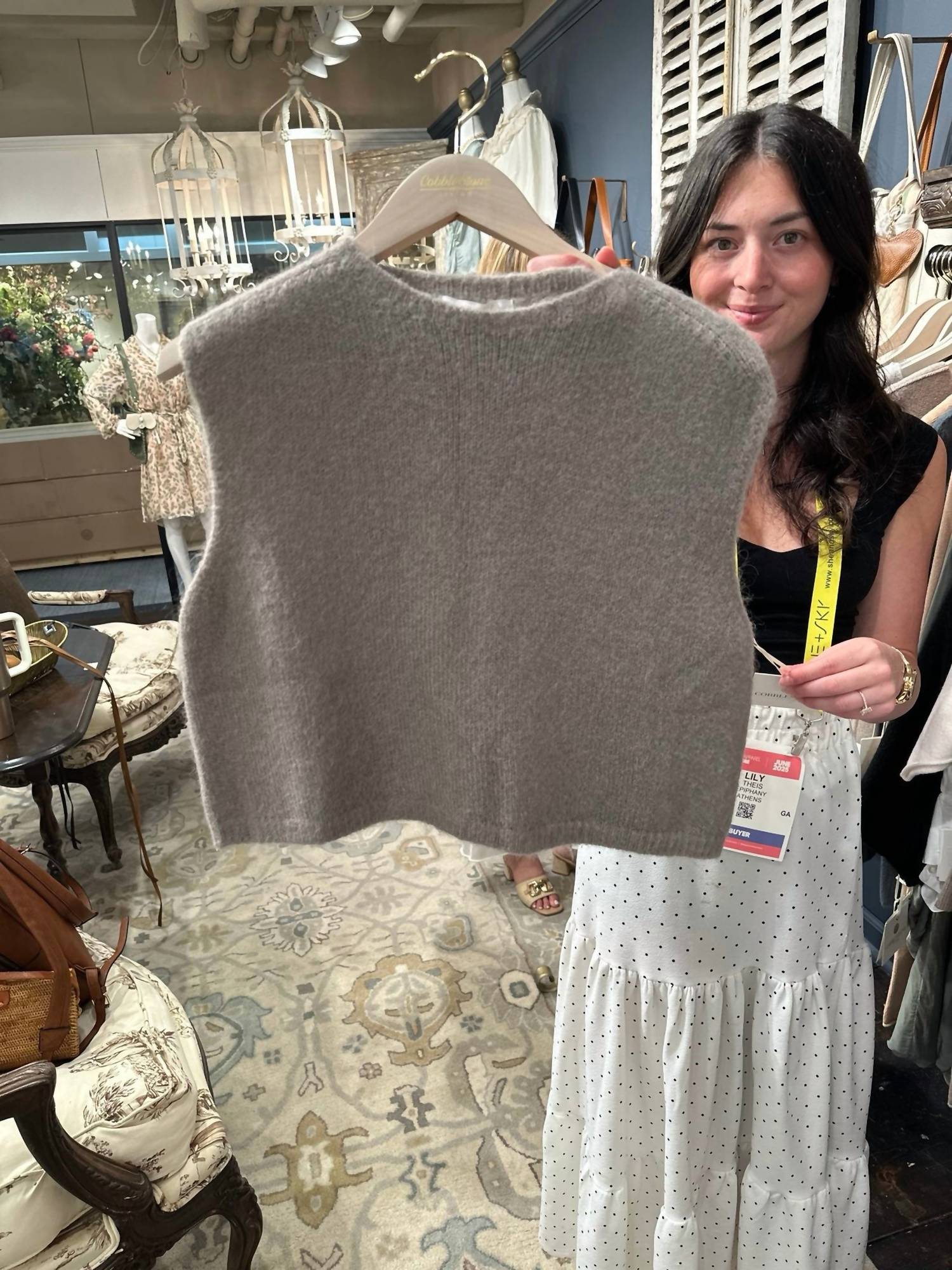 Cobblestone Living - Women's Christina Knit Fuzzy Vest Top