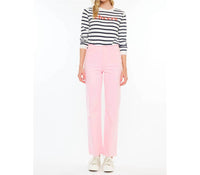 KanCan High Rise True Straight Comfort Jeans in pink - women's jeans - alternate view