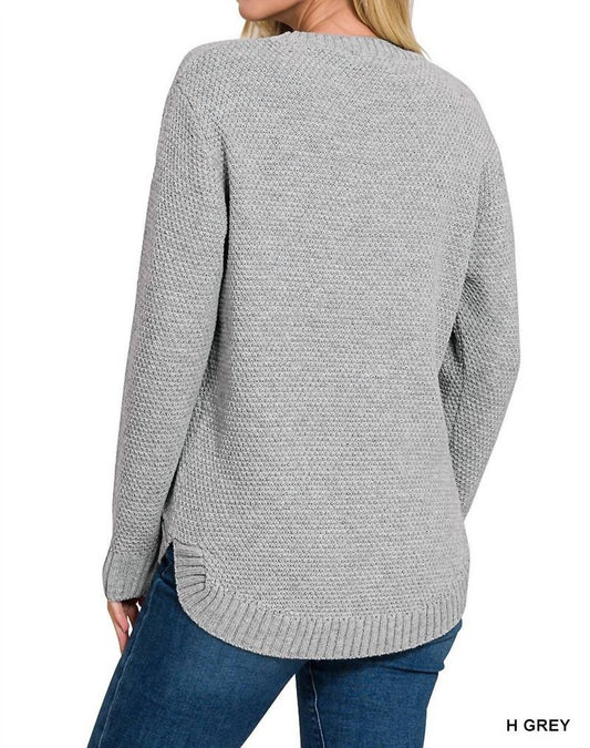 Zenana - Riley Round Neck Sweater