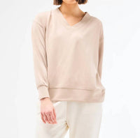 Mary Square Hazel Top in mink - women's long sleeve top