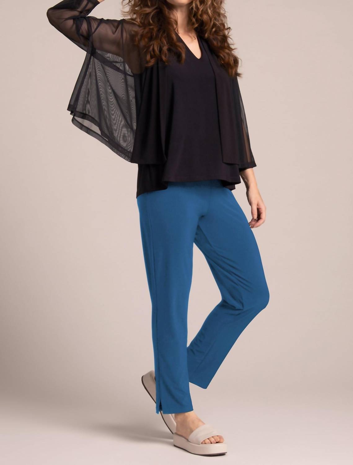 Sympli Narrow Pant in lake - women's pants - view 4