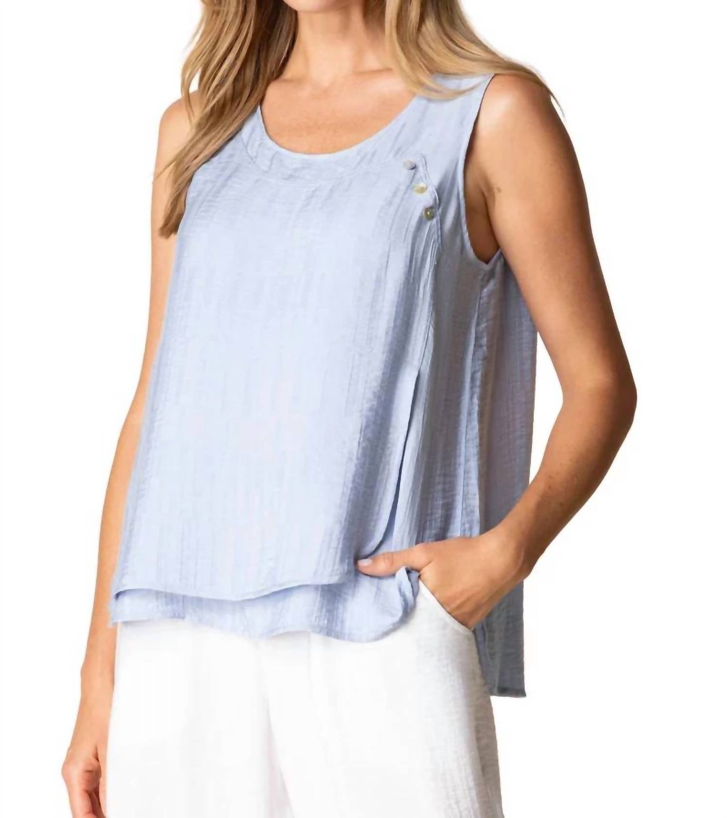 Habitat - Whisper Jacquard Button Tank