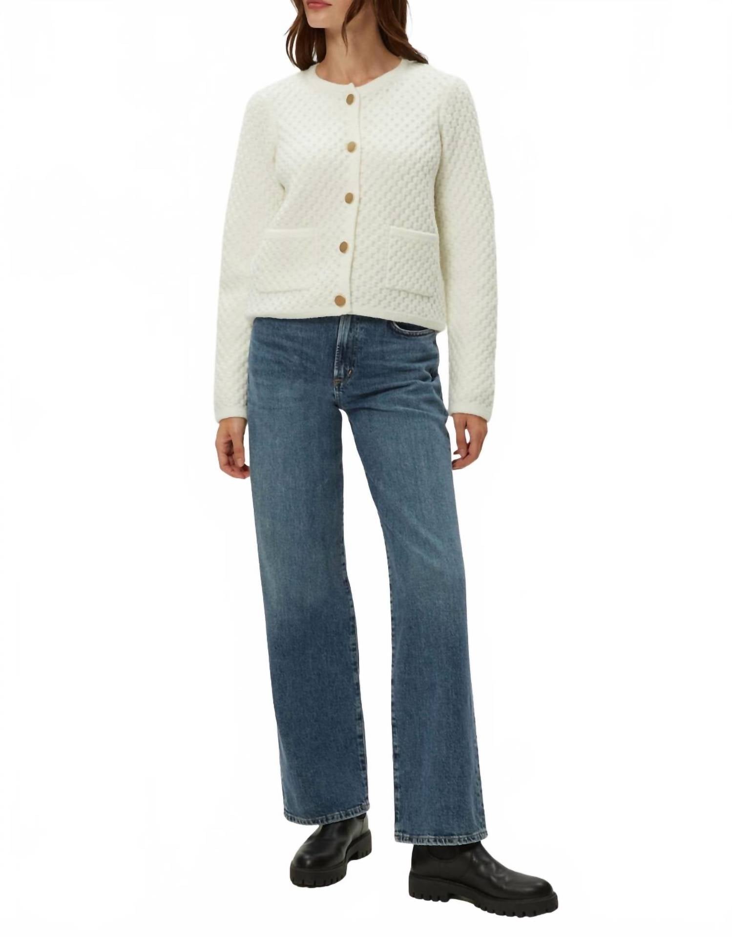 Michael Stars Cera Honeycomb Cardigan in ivory 1 - women's cardigan