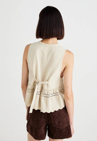 Free People Bali Vine Whispers Top in oat - women's tank top - detail view
