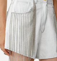 Forte Forte - Denim Shorts With Diamond Fringe