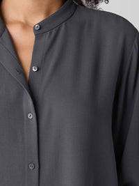 Eileen Fisher - Mandarin Collar Button-up Shirt