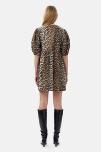 Ganni - Printed Cotton Tie String Mini Dress