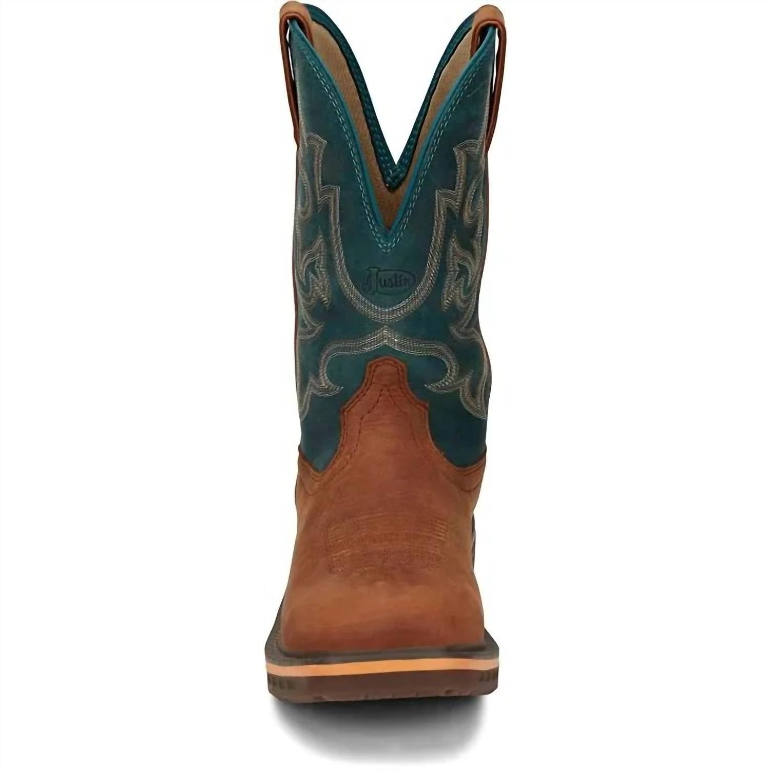 Justin Boots Men's Nano Comp-toe Commander Resistor Work Boot in russet turquoise - men's boots - view 4
