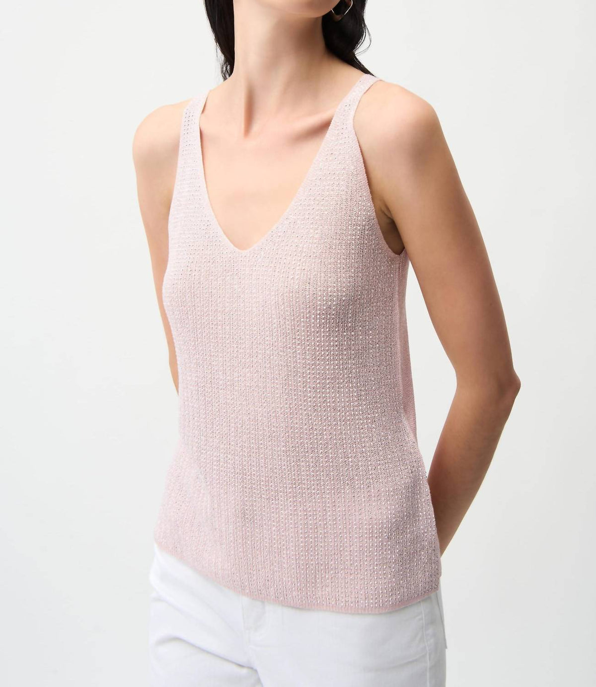 Joseph Ribkoff - Metallic Knitted Camisole With Rhinestones