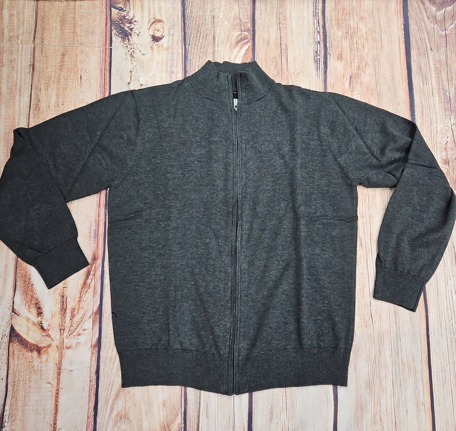 F/X Fusion Men's Core Long Sleeve Full Zip Top in charcoal - men's shirt