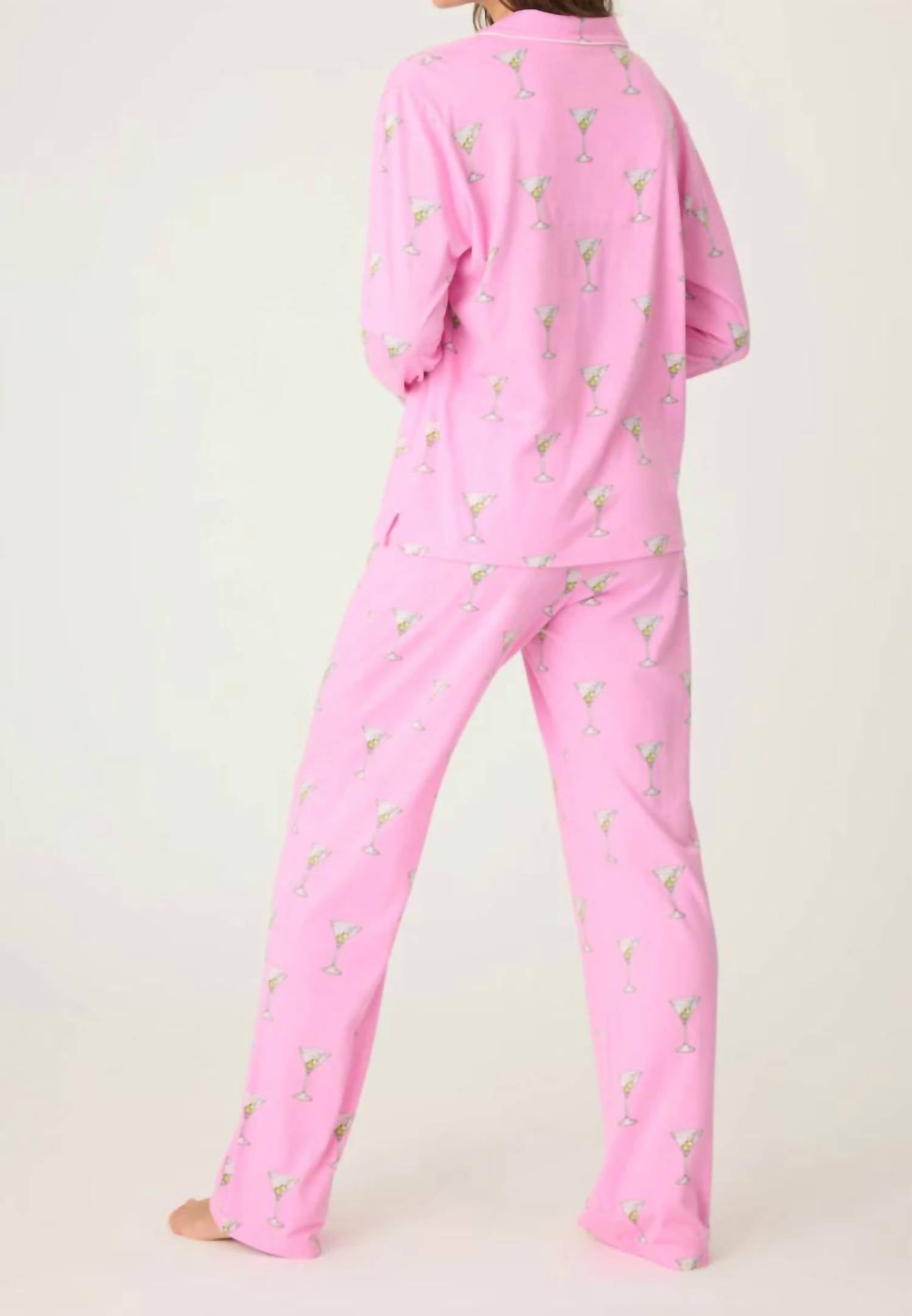 PJ Salvage Martini Print Pant in pink - women's intimate - alternate view