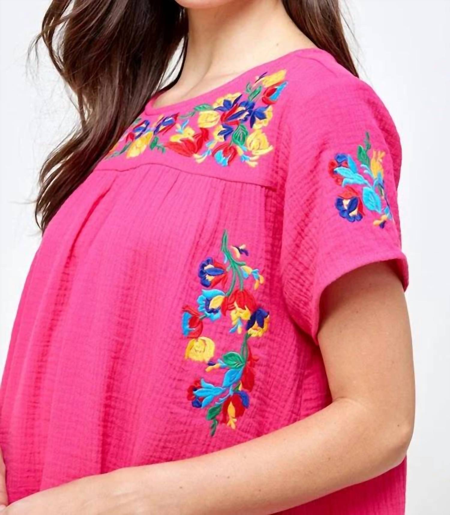 See And Be Seen - On The Border Embroidered Top
