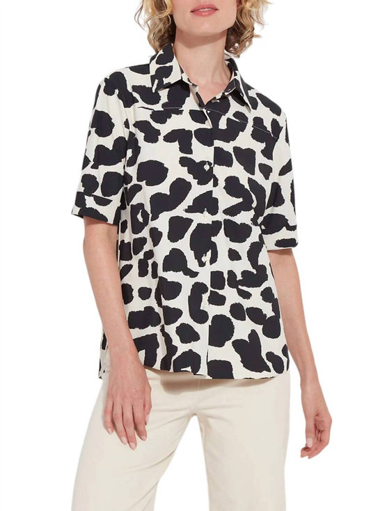 Lysse - PRINTED JOSIE SHORT SLEEVE BUTTON DOWN SHIRT