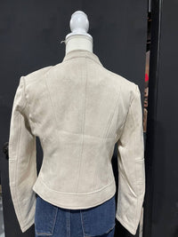 Coalition LA Women's Long Sleeves Suede Jacket in soft cream - women's jacket - alternate view