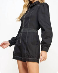 Strut & Bolt Reighlee Romper in black - women's pants - detail view