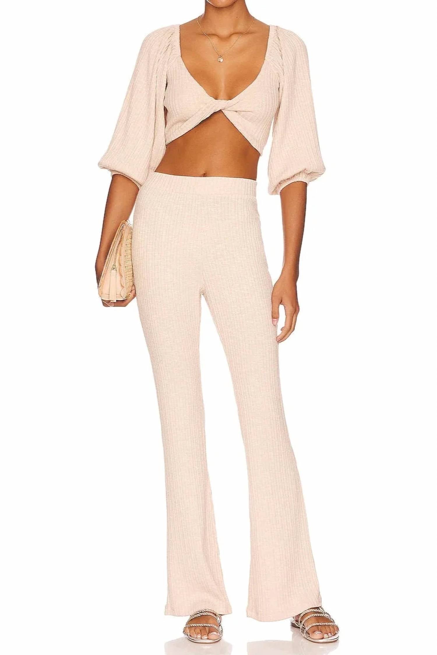 Pq Swim - Jemma Twist Front Crop Top And Flared Pants Set