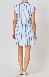 English Factory - Stripe Pleated Shirt Dress