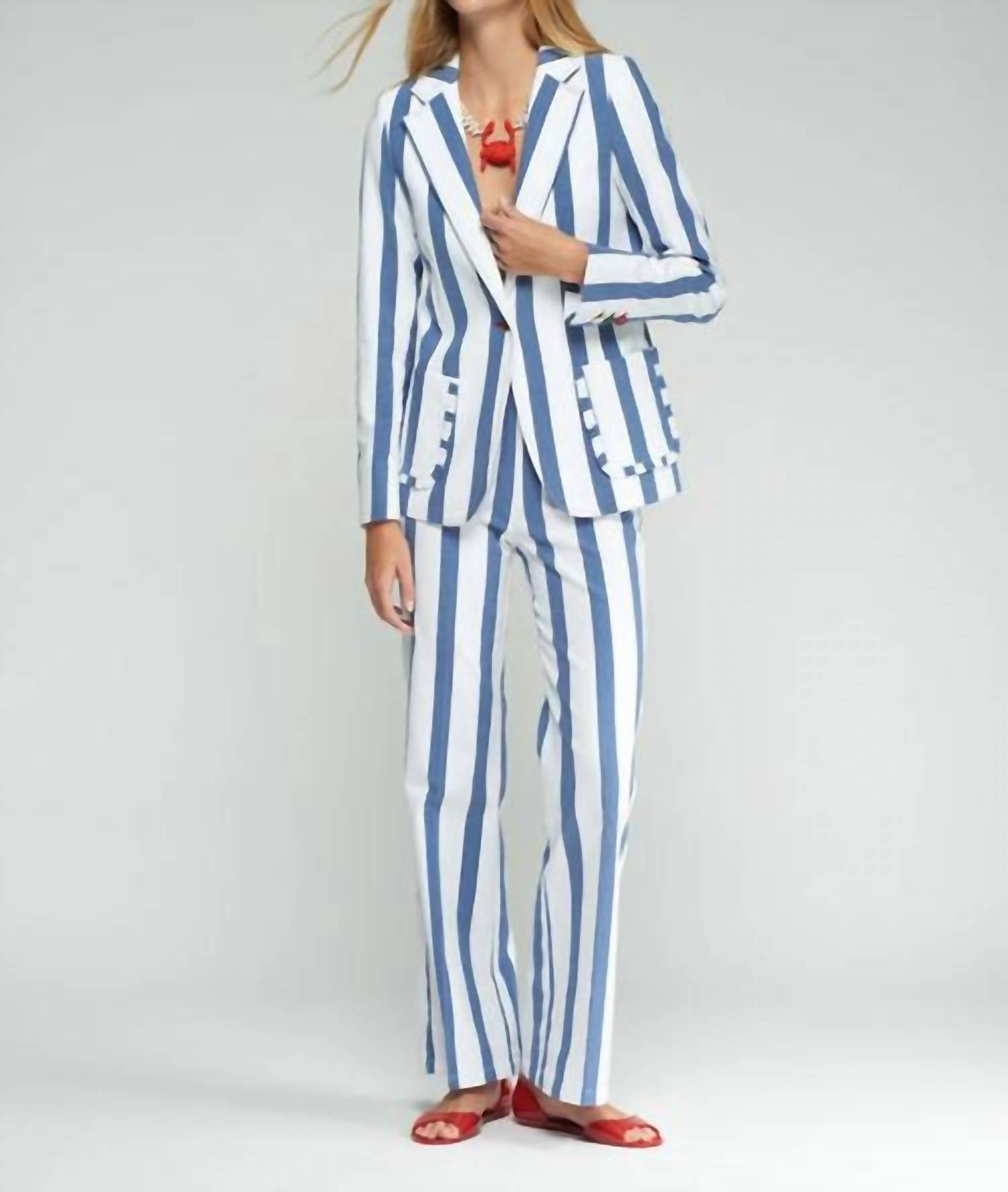 Vilagallo - Single- Button Blazer Jacket With Ruffles