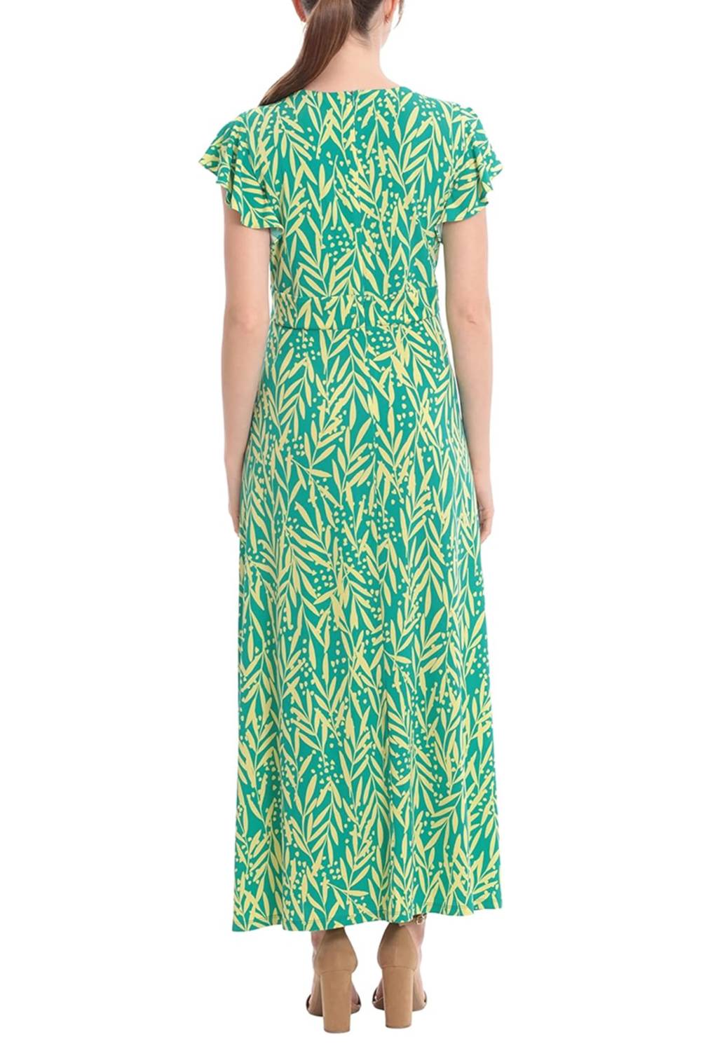 London Times - Floral Flutter Sleeve Maxi Dress