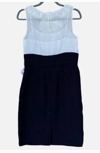 CALVIN KLEIN Women's Sleeveless Lined Sheath Dress in black and white - women's dress - alternate view