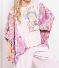 Blue Velvet - Kantha Poncho Top
