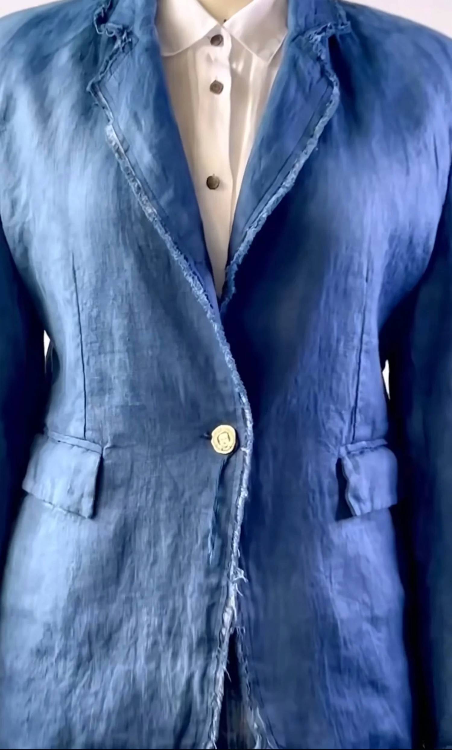 Imp Of The Perverse - Women's Double Dyed Linen One Of A Kind Jacket