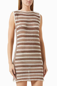 My Beachy Side Elia Hand-Crochet Mini Dress in stone - women's dress