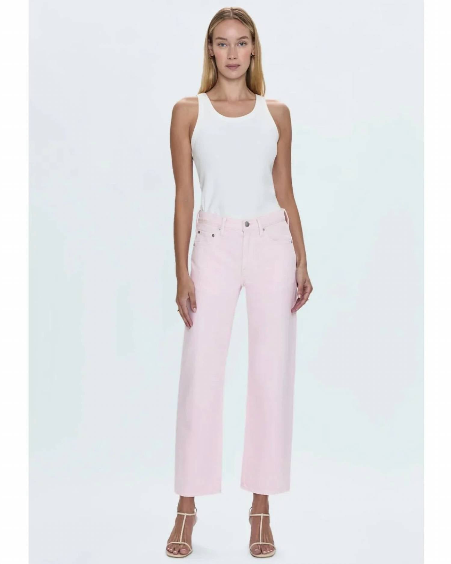 Pistola - Lexi Mid Rise Bowed Straight Jeans