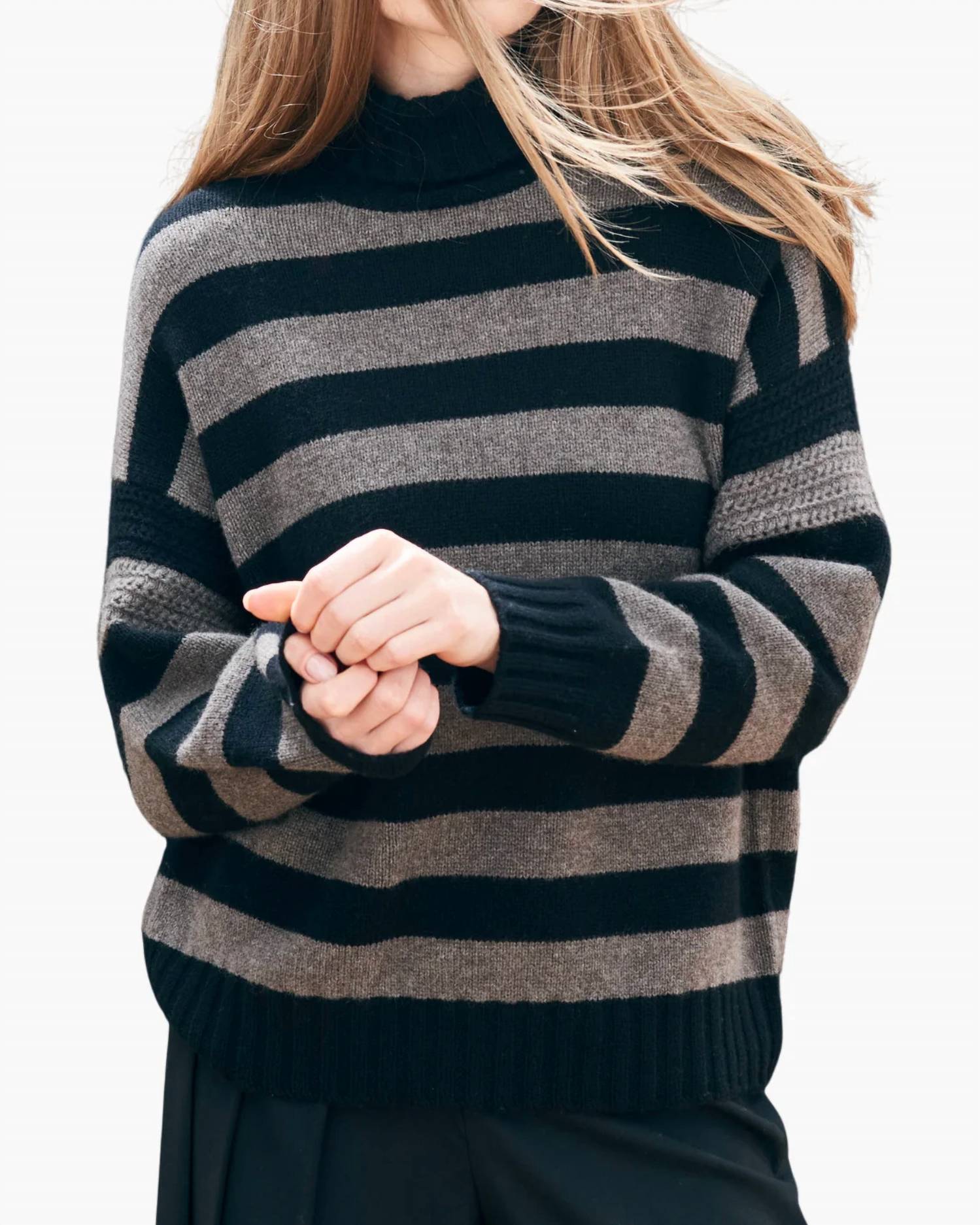 Jumper1234 - Stripe Breton Turtleneck Sweater