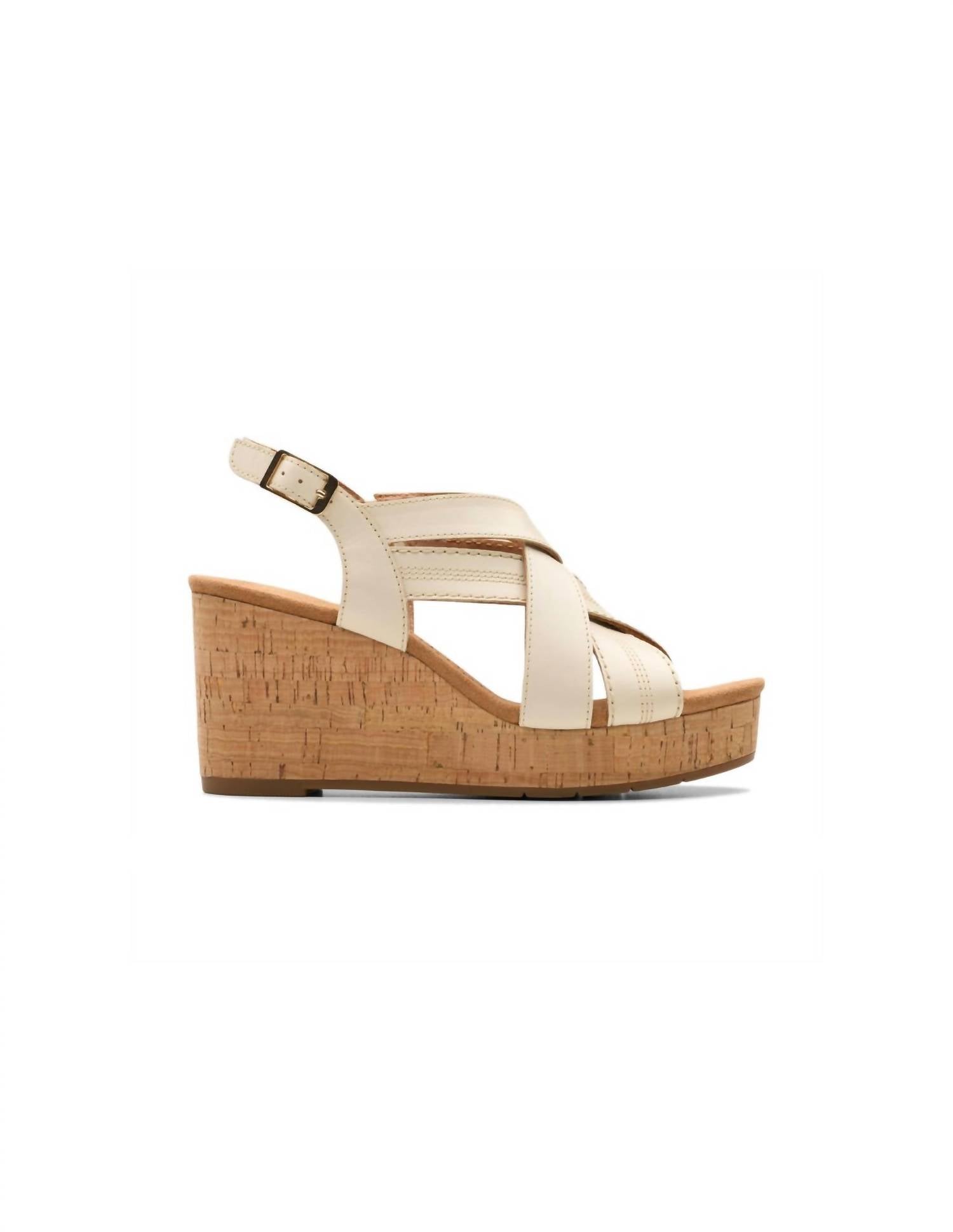 Clarks Women's Sabina Sling Back Sandals in cream leather - women's sandal