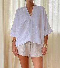 Natalie Busby - Off The Cuff Linen Top