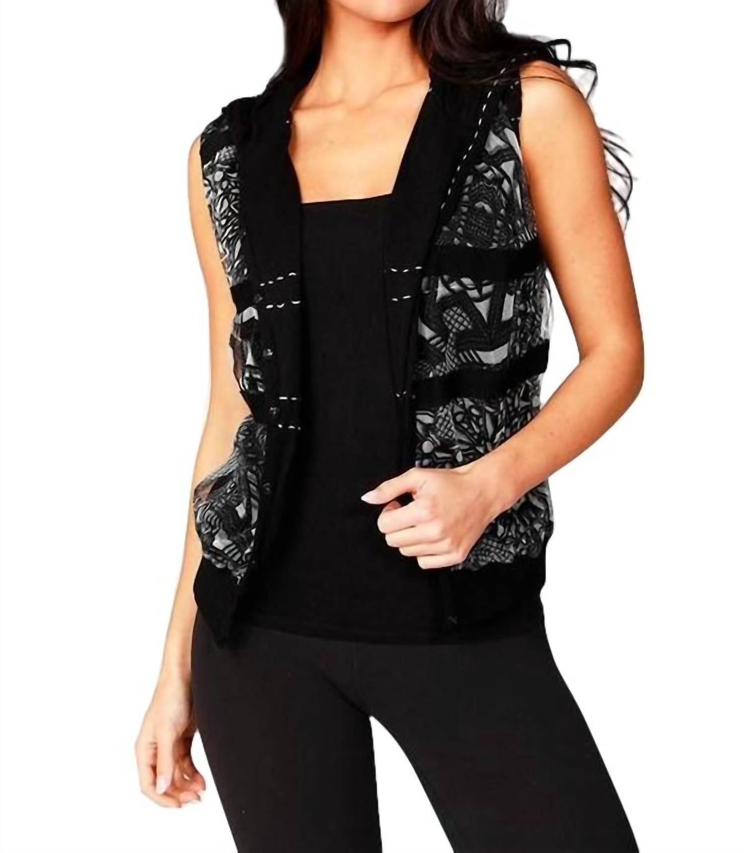 Angel - Abstract Stitch Reversible Hooded Vest