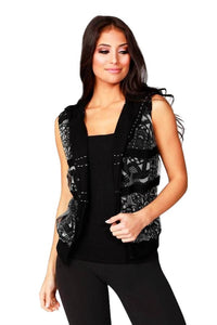Angel - Abstract Stitch Reversible Hooded Vest