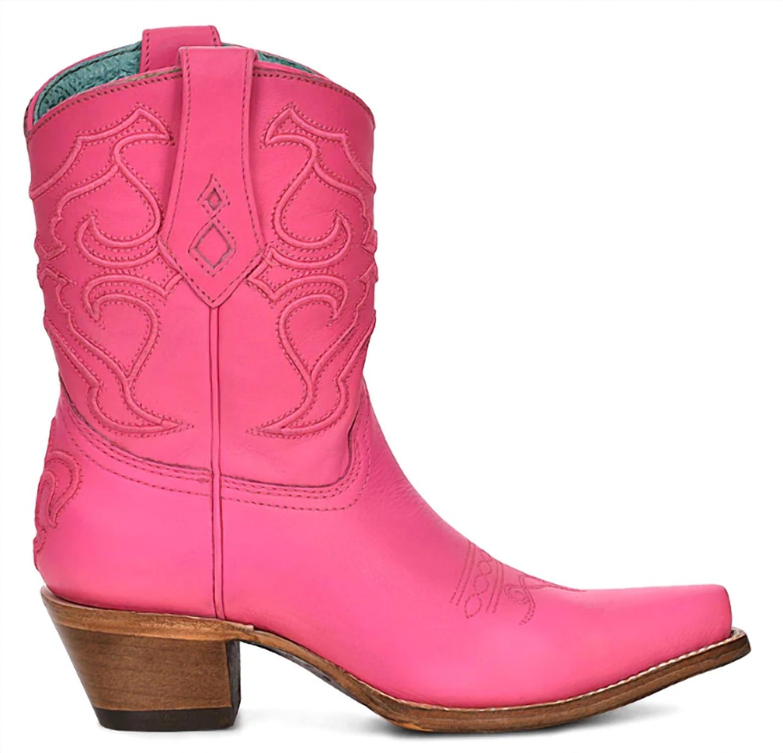 Corral Women's LD Ankle Boot in pink - women's shoe - detail view