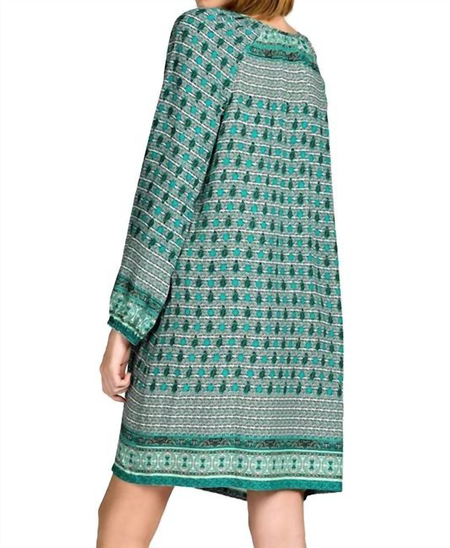 Kori - Border Print Shift Mini Dress