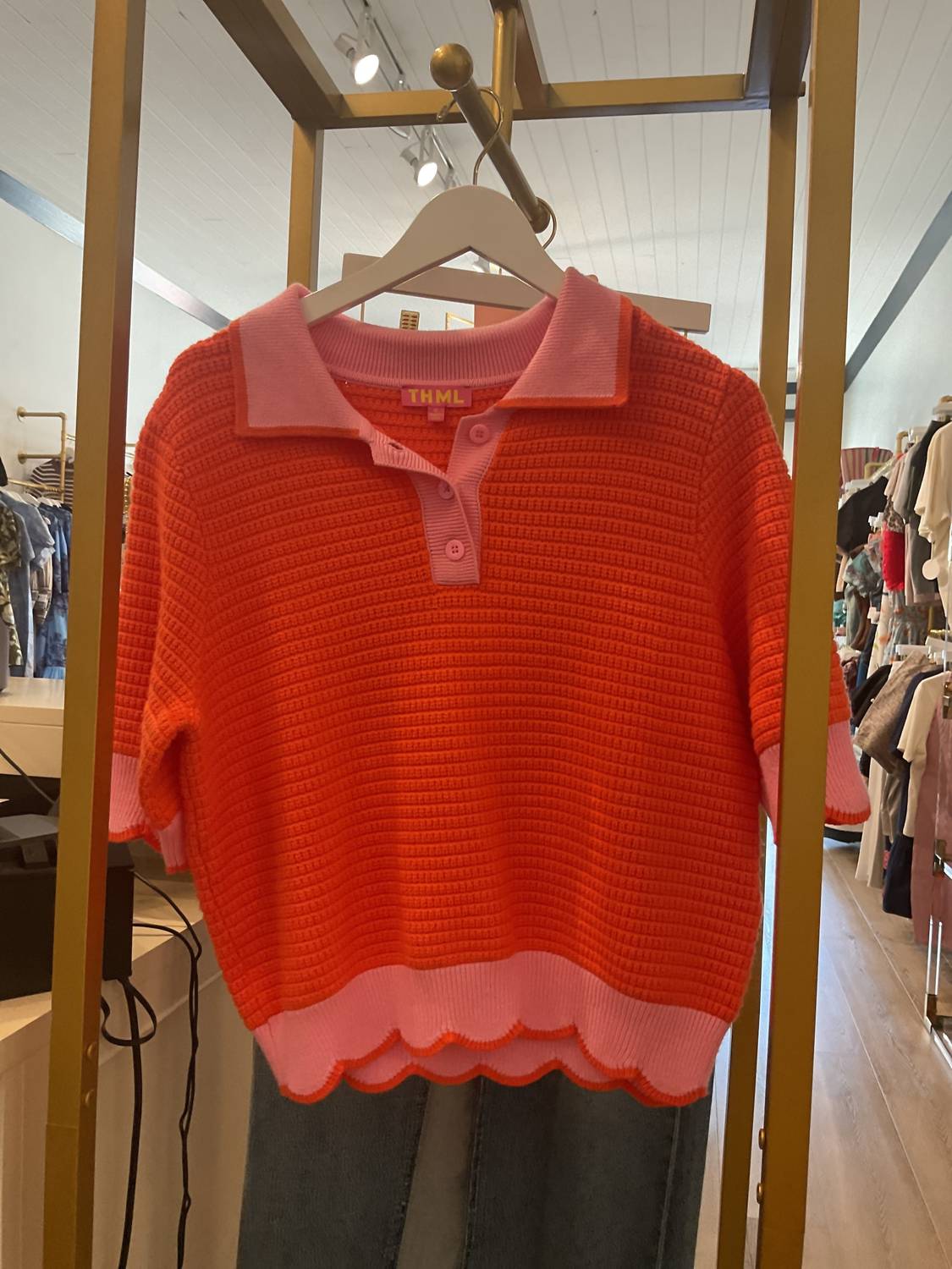 Thml - Women's Collared Short Sleeve Knit Top
