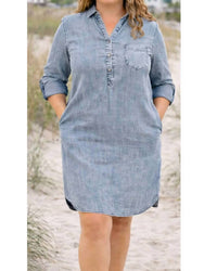 Before You Collection Coastal Chambray Dress in medium wash - women's dress