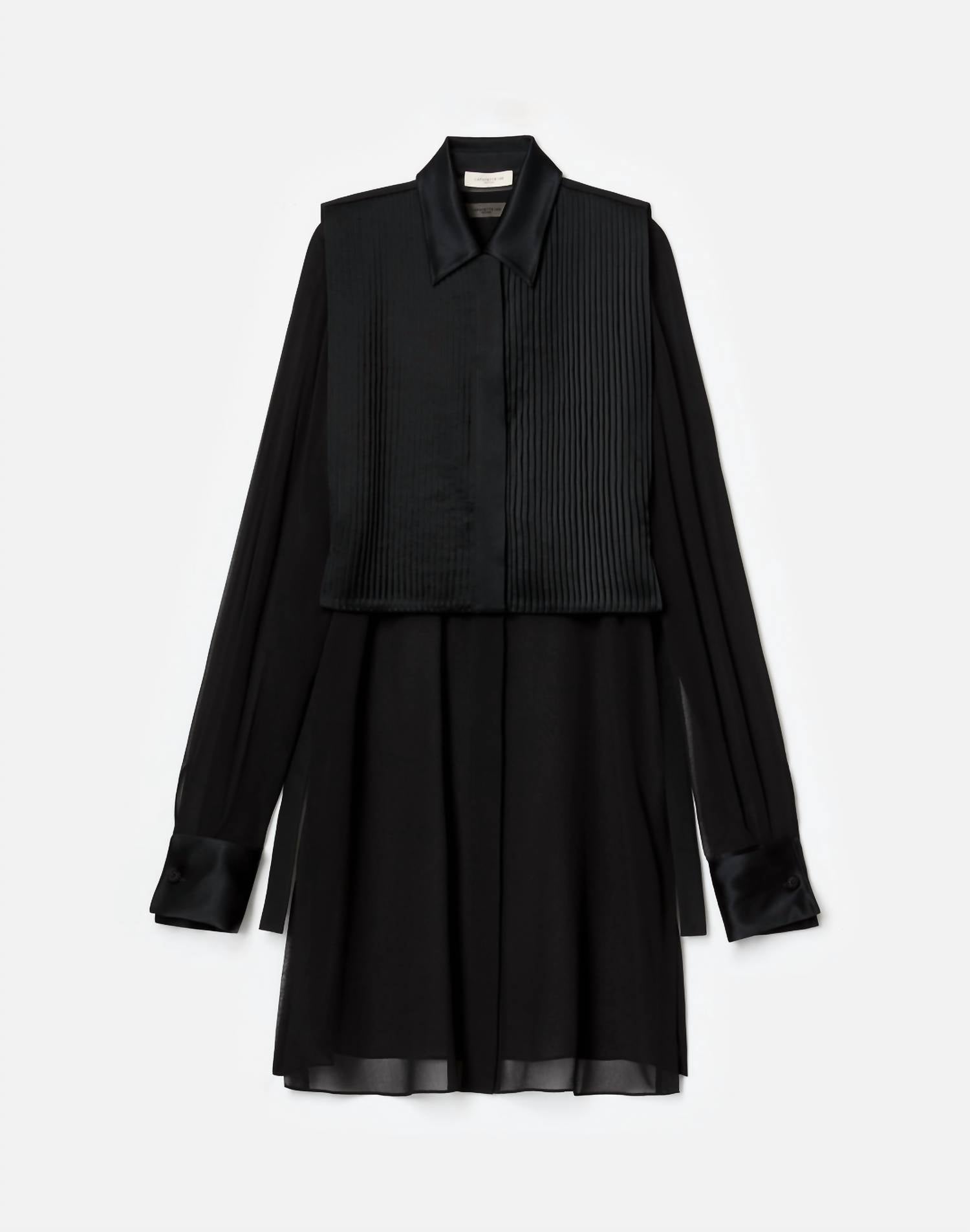 Lafayette 148 Convertible Tuxedo Tunic Vest Blouse in black - women's blouse - view 6