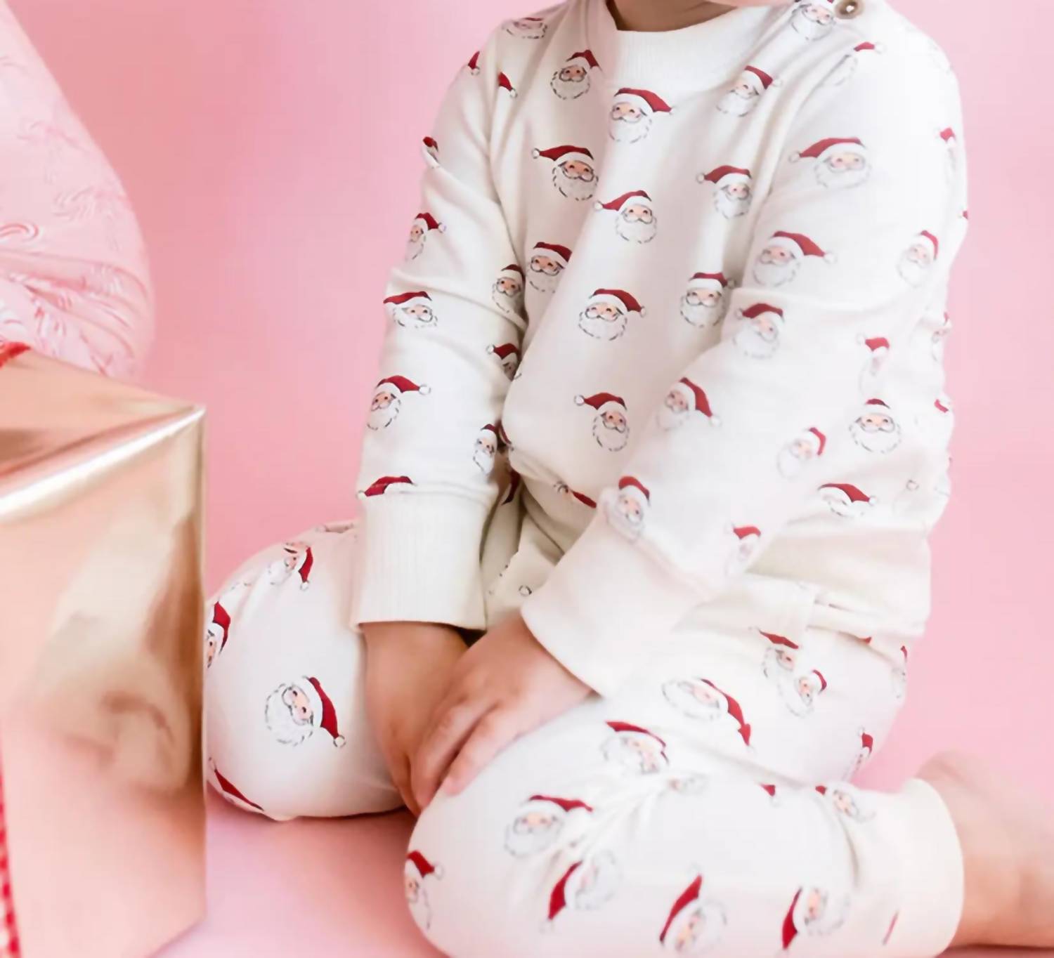 PINK CHICKEN Jax Jogger Set in mini santa - kids' sleepwear - alternate view