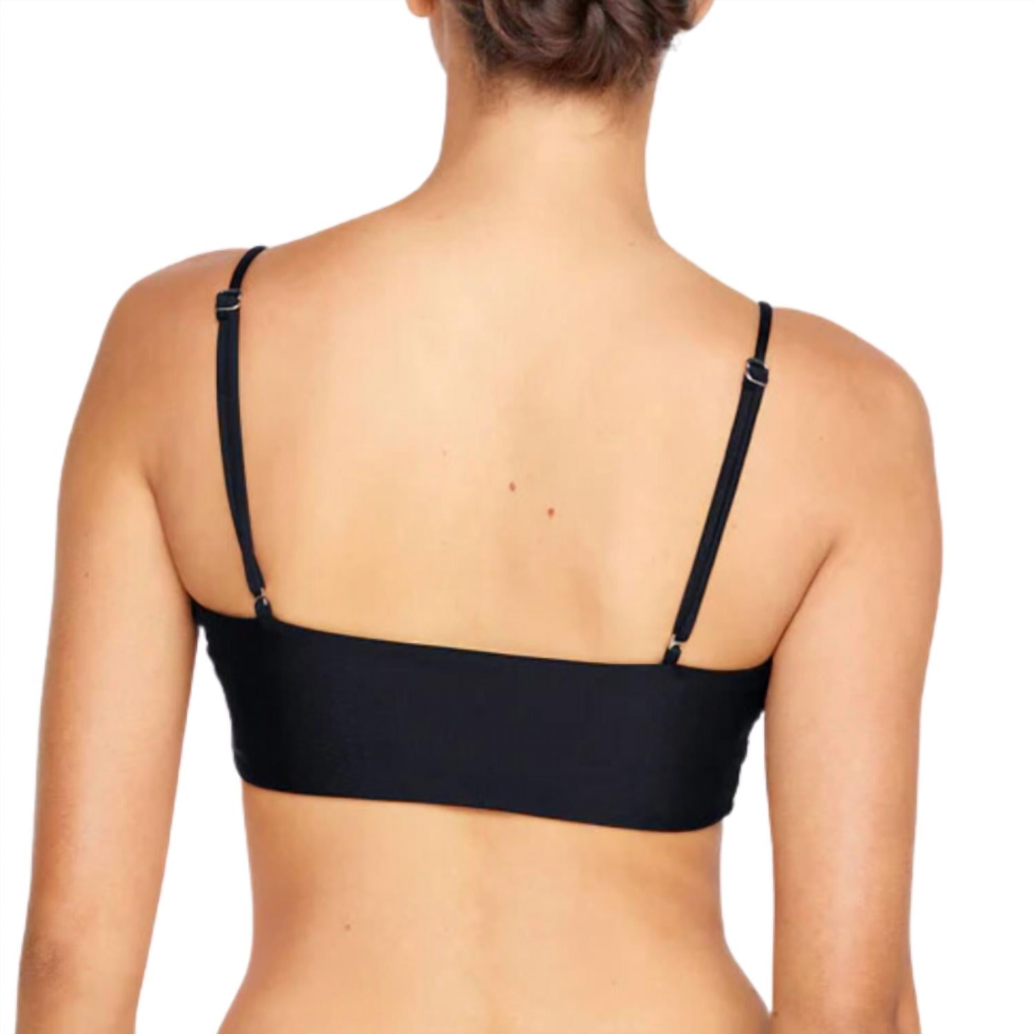 MIKOH Women's Capri Top in noir - women's swimwear - detail view