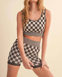 Kimberly C - Checkmate Crop Two Piece Set