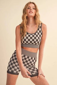 Kimberly C - Checkmate Crop Two Piece Set