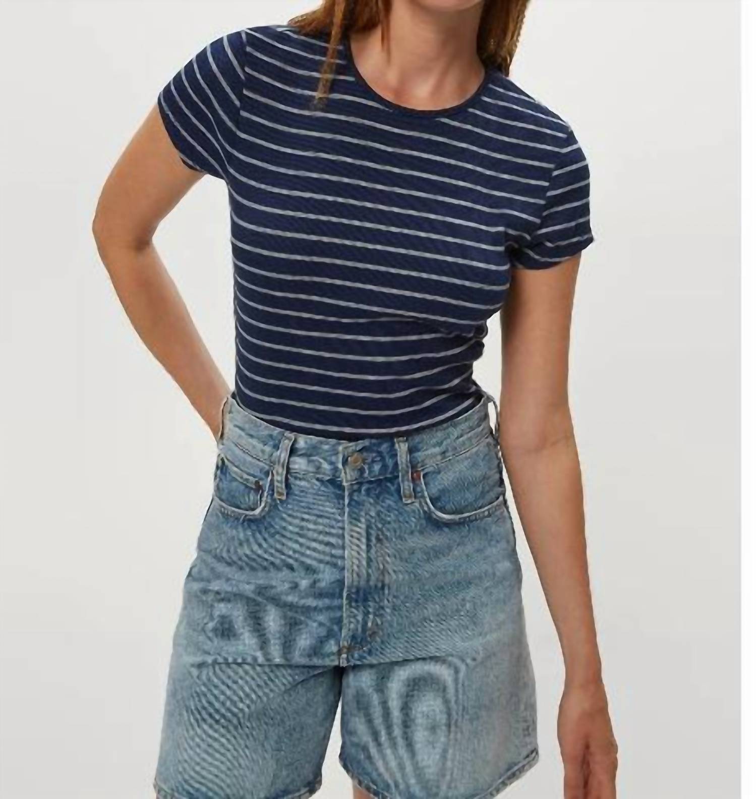 Michael Stars - Joy Ultra Rib Stripe Crew Tee