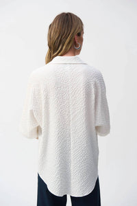 Joseph Ribkoff - Seersucker Boxy High-low Top