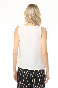Charlie B - Side Ties Solid Linen Blend Sleeveless Top