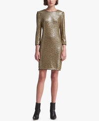 Dkny - Long Sleeve Sequin Dress